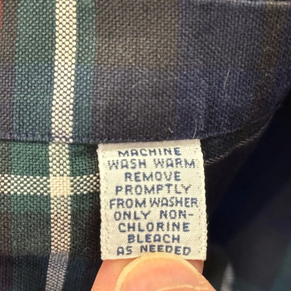 VTG Ralph Lauren BIG SHIRT Men L Navy Green Red Plaid Button Down 100% Cotton - Picture 15 of 15